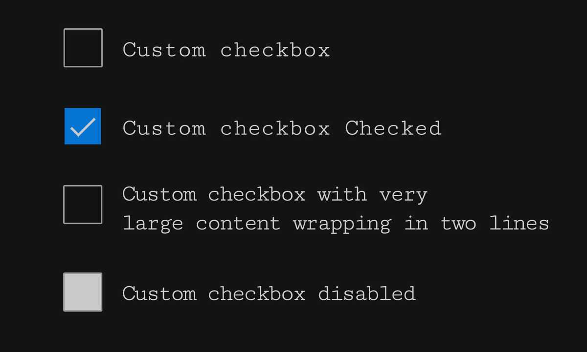 Custom checkbox graphics
